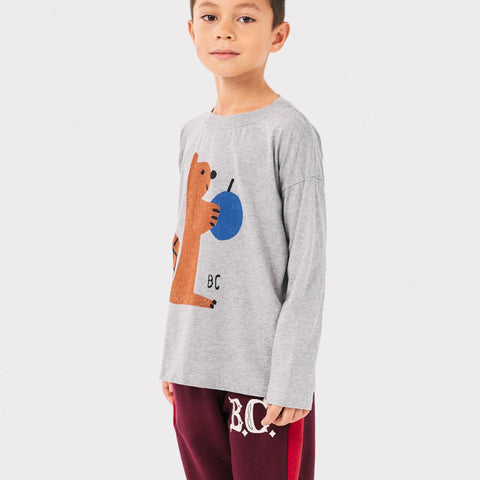 BOBO CHOSES 2024AW Hungry Squirrel T-shirt Kids' long-sleeved T-shirt