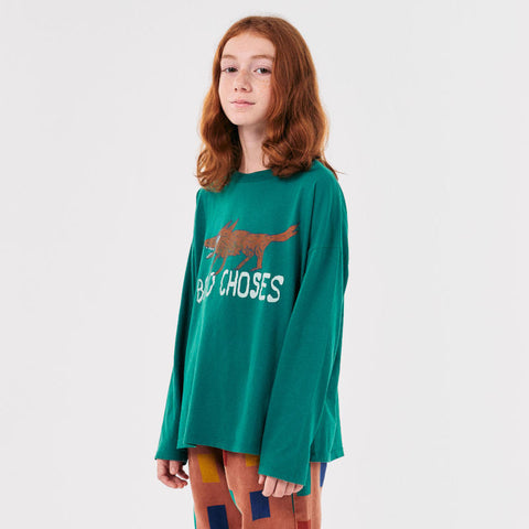 BOBO CHOSES 2024AW The Clever Fox T-shirt Kids' long-sleeved T-shirt