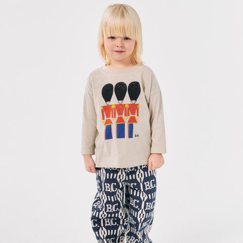 [drop2] BOBO CHOSES 2024AW Little Tin Soldiers T-shirt Kids' long-sleeved T-shirt