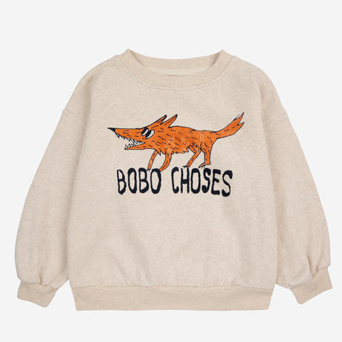 【drop2】BOBO CHOSES（ボボショーズ）2024AW The Clever Fox sweatshirt キッズスウェットシャツ