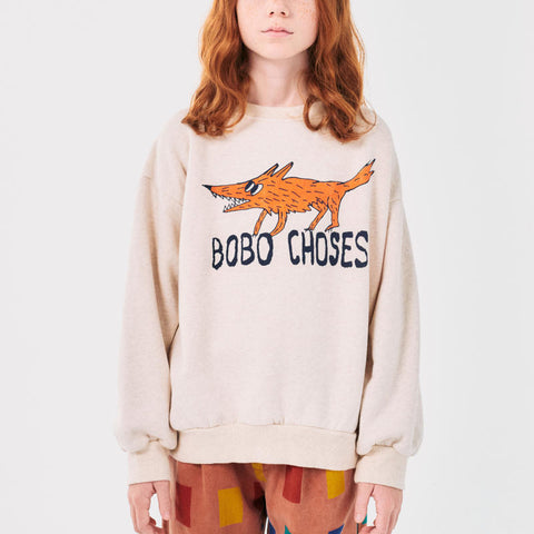 【drop2】BOBO CHOSES（ボボショーズ）2024AW The Clever Fox sweatshirt キッズスウェットシャツ