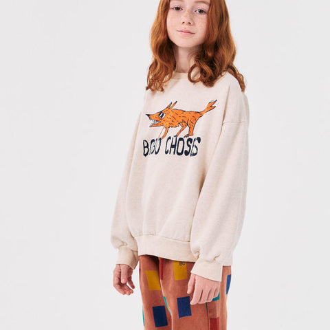 【drop2】BOBO CHOSES（ボボショーズ）2024AW The Clever Fox sweatshirt キッズスウェットシャツ