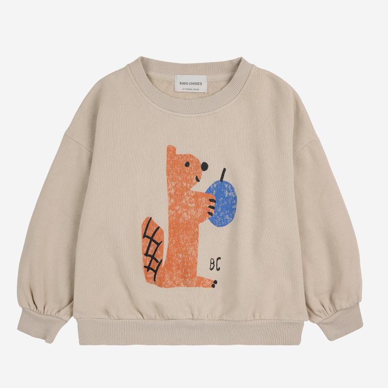 drop2】BOBO CHOSES（ボボショーズ）2024AW Hungry Squirrel sweatshirt キッズスウェットシャツ