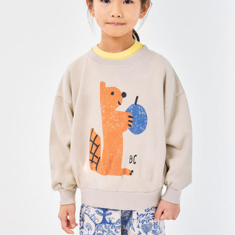 [drop2] BOBO CHOSES 2024AW Hungry Squirrel sweatshirt Kids sweatshirt