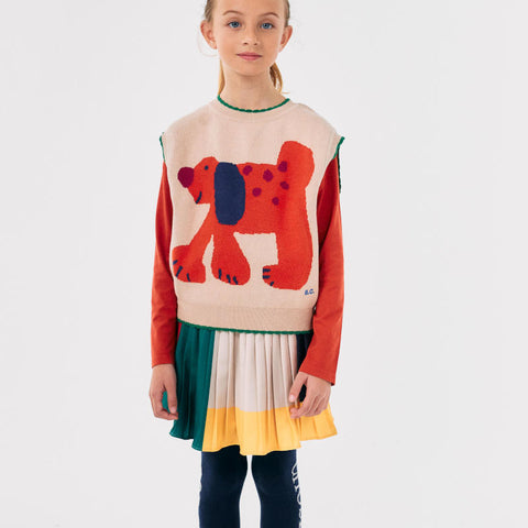 BOBO CHOSES 2024AW Color Block pleated woven skirt