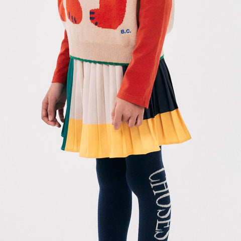 BOBO CHOSES 2024AW Color Block pleated woven skirt