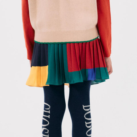 BOBO CHOSES（ボボショーズ）2024AW Color Block pleated woven skirt カラーブロックプリーツスカート