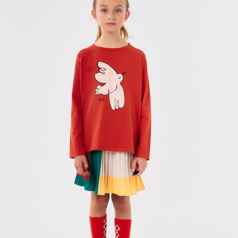 BOBO CHOSES 2024AW Color Block pleated woven skirt