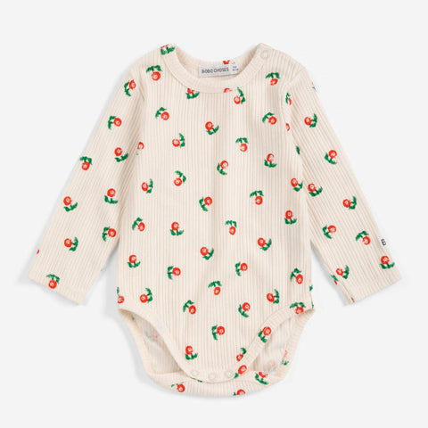 【drop2】BOBOCHOSES（ボボショーズ）2026AW Stamp Bloom all over body 長袖ボディ、ロンパース.