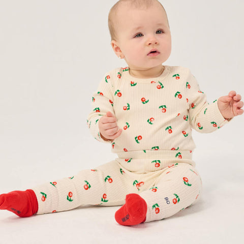 【drop2】BOBOCHOSES（ボボショーズ）2026AW Stamp Bloom all over body 長袖ボディ、ロンパース.