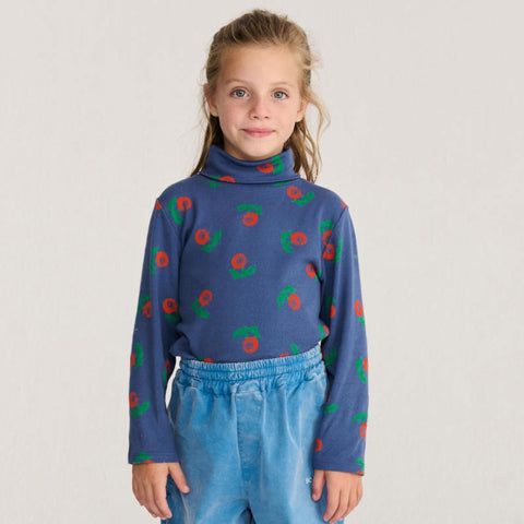 【drop2】BOBOCHOSES（ボボショーズ）2026AW Stamp Bloom all over turtle neck T-shirt キッズ長袖タートルネックTシャツ