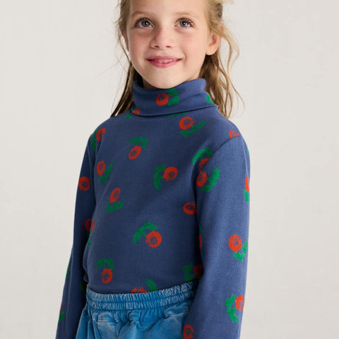 【drop2】BOBOCHOSES（ボボショーズ）2026AW Stamp Bloom all over turtle neck T-shirt キッズ長袖タートルネックTシャツ