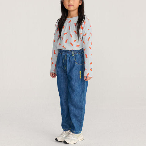【drop1】BOBOCHOSES（ボボショーズ）2026AW Taxi Saurus Tag denim pants キッズデニムパンツ