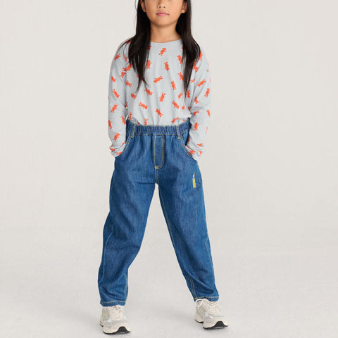 【drop1】BOBOCHOSES（ボボショーズ）2026AW Taxi Saurus Tag denim pants キッズデニムパンツ