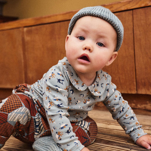 【D1】Misha&Puff（ミーシャアンドパフ）2026aw Baby Petit Collar Onesie - Onsen Circus - 長袖ロンパース