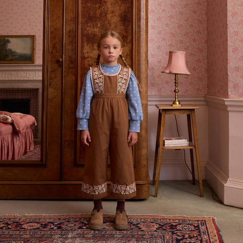 Apolina（アポリナ）2026AW BIBI OVERALL - CHOCOLATE -　キッズオーバーオール