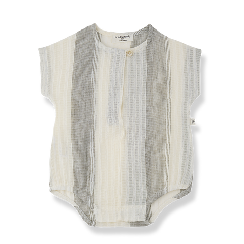 1 + in the family（ワンモア イン ザ ファミリー） 2026SS BORDILS -grey- romper ロンパース