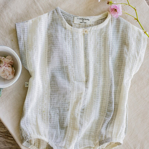 1 + in the family（ワンモア イン ザ ファミリー） 2026SS BORDILS -grey- romper ロンパース