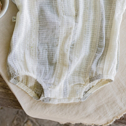 1 + in the family（ワンモア イン ザ ファミリー） 2026SS BORDILS -grey- romper ロンパース