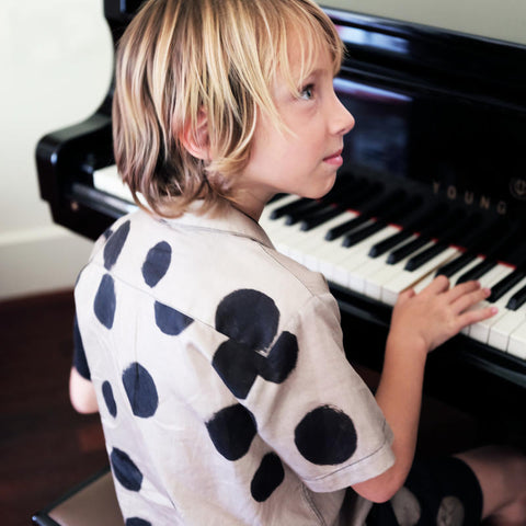 WOLF&RITA（ウルフアンドリタ） 2026SS BRUNO SHIRT -polka mocha- プリント半袖シャツ