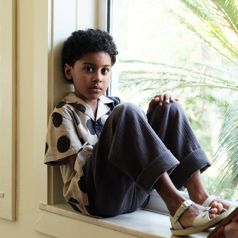 WOLF&RITA（ウルフアンドリタ） 2026SS BRUNO SHIRT -polka mocha- プリント半袖シャツ