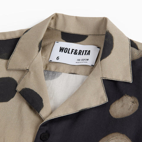 WOLF&RITA（ウルフアンドリタ） 2026SS BRUNO SHIRT -polka mocha- プリント半袖シャツ