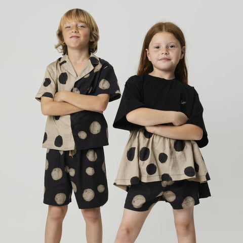 WOLF&RITA（ウルフアンドリタ） 2026SS BRUNO SHIRT -polka mocha- プリント半袖シャツ