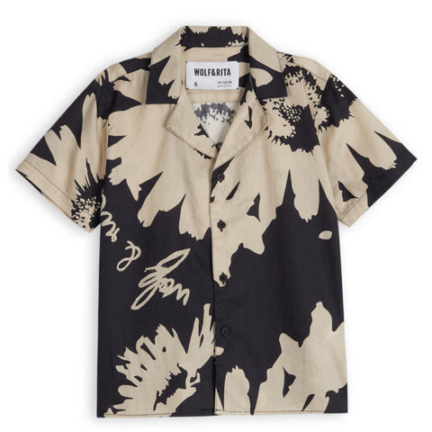 【2/2まで送料無料】WOLF&RITA（ウルフアンドリタ） 2025SS BRUNO BOTANICAL BLACK Shirt 半袖シャツ