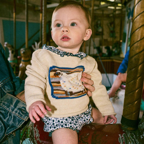 【D1】Misha&Puff（ミーシャアンドパフ）2026ss BABY BUBBLE SHORT - BLUE RIBBON LISSE FIELDS- ベビーパンツ、ブルマ