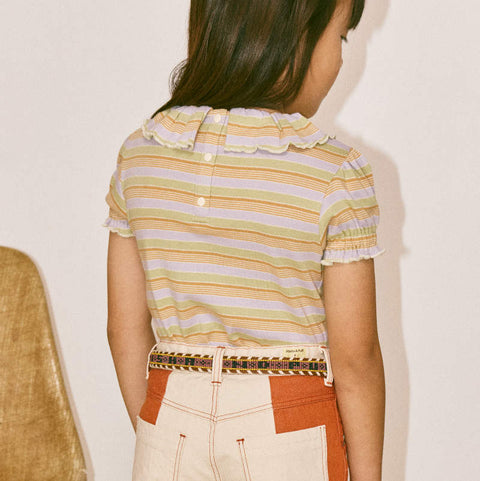 【D1】Misha&Puff（ミーシャアンドパフ）2026SS BALLOON SLEEVE PALOMA TEE -MIST AVENUE STRIPE- バルーン袖パロマTシャツ、トップス