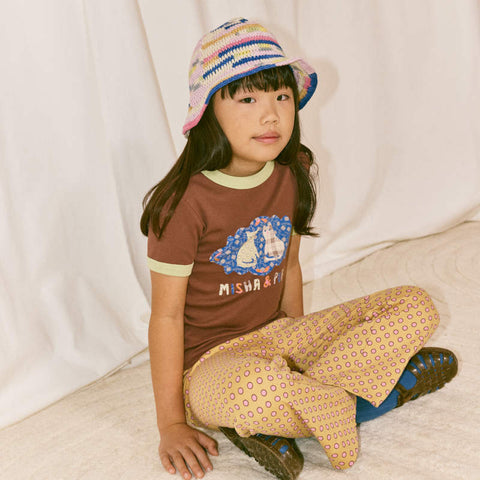 【D1】Misha&Puff（ミーシャアンドパフ）2026SS BARN CATS COLLAGE RINGER TEE -COLA- グラフィックリンガーTシャツ