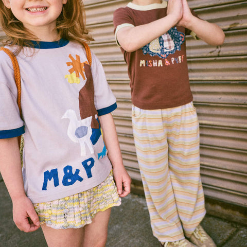 【D1】Misha&Puff（ミーシャアンドパフ）2026SS BARN CATS COLLAGE RINGER TEE -COLA- グラフィックリンガーTシャツ