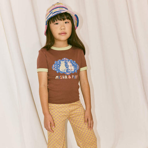 【D1】Misha&Puff（ミーシャアンドパフ）2026SS BARN CATS COLLAGE RINGER TEE -COLA- グラフィックリンガーTシャツ