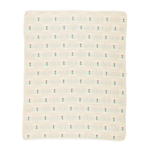 Bebe Organic（ベベオーガニック）2026AW Bella Blanket -Sand Tulip Patchwork- チューリップ柄ブランケット、おくるみ