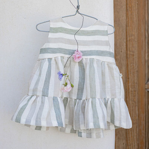 1 + in the family（ワンモア イン ザ ファミリー） 2026SS  CALONGE -beige- ノースリーブストライプ柄ワンピース