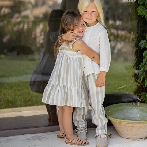 1 + in the family（ワンモア イン ザ ファミリー） 2026SS  CALONGE -beige- ノースリーブストライプ柄ワンピース