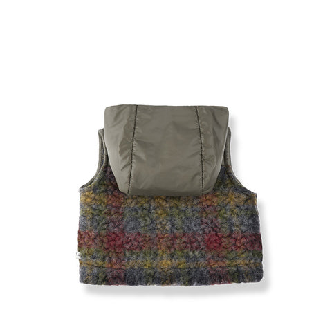 1 + in the family（ワンモア イン ザ ファミリー） 2026AW COLUMBIA -blue- vest フード付きベスト.