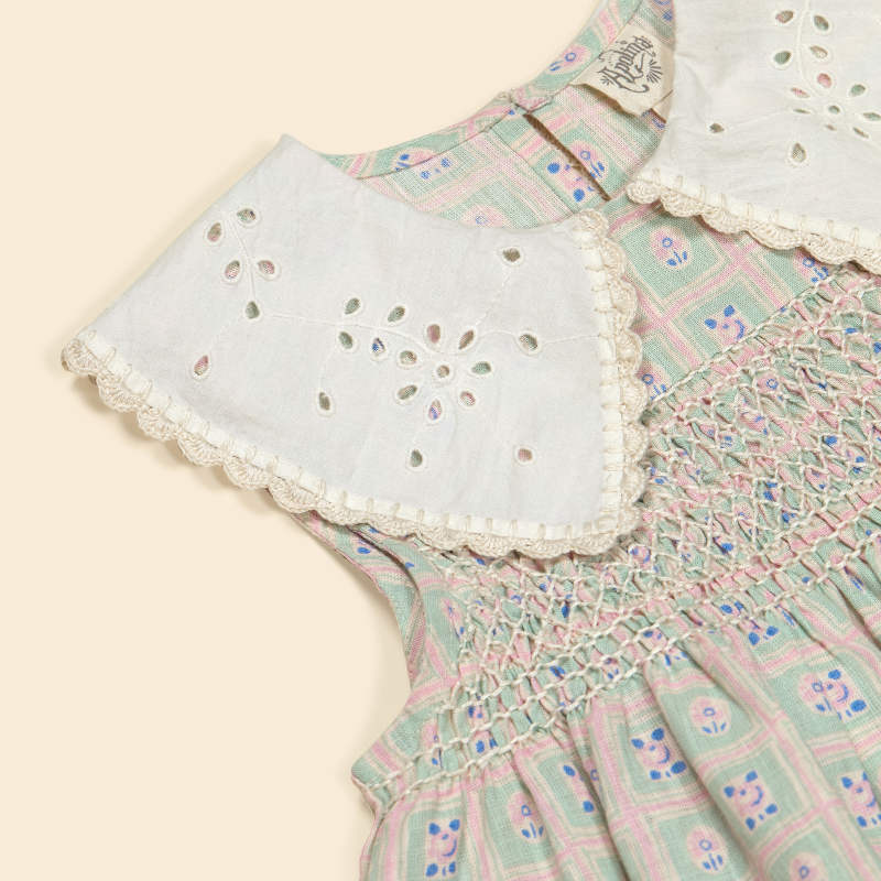 Apolina ワンピース　1-2y Apolina（アポリナ）2026SS CORNELIA S/L SMOCK DRESS - rosepanel