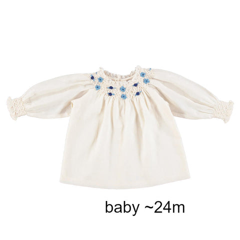 Bebe Organic（ベベオーガニック）2026AW Celestia Blouse -Natural Dobby- 長袖ブラウス、ベビー、キッズ