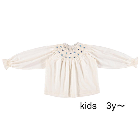 Bebe Organic（ベベオーガニック）2026AW Celestia Blouse -Natural Dobby- 長袖ブラウス、ベビー、キッズ