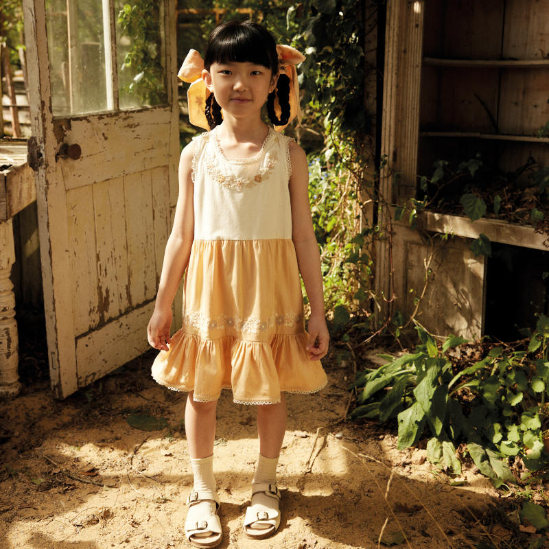 High Summer】Apolina（アポリナ）2026SS Clarita Dress - Cream/Peach