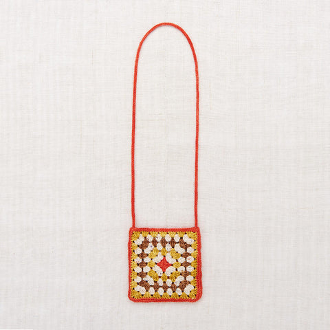 Misha&Puff（ミーシャアンドパフ）2024AW Crochet Big Square Bag -Red Flame- クロシェスクエアバッグ（ポーチ、サコッシュ）