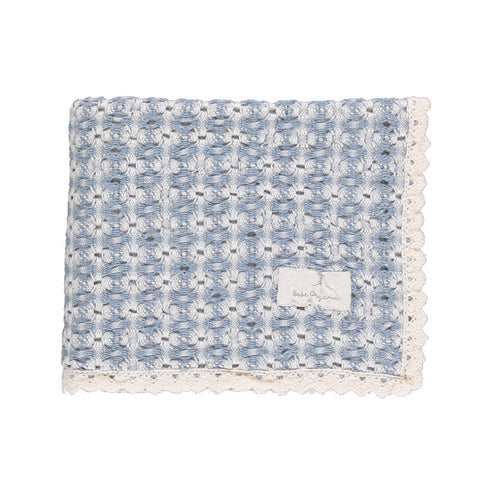 Bebe Organic（ベベオーガニック）2026AW Crochet Blanket -Blue Retro Crochet- クロシェ編みブランケット、おくるみ
