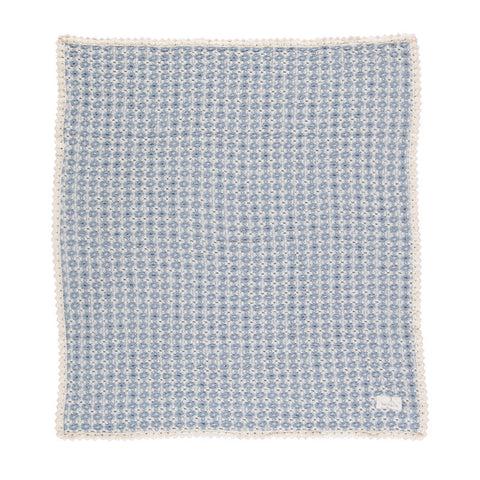 Bebe Organic（ベベオーガニック）2026AW Crochet Blanket -Blue Retro Crochet- クロシェ編みブランケット、おくるみ