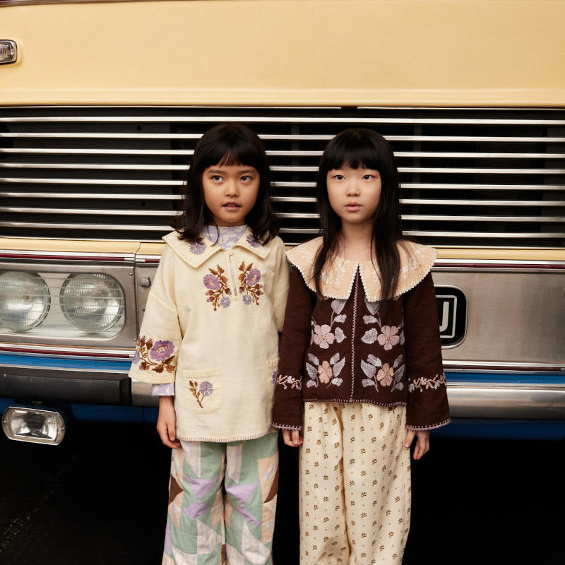 未使用タグ付　apolina misha&puff 長袖ブラウス　2-3Y Apolina（アポリナ）2026AW DARIA BLOUSE - DARK CHOCOLATE - キッズ