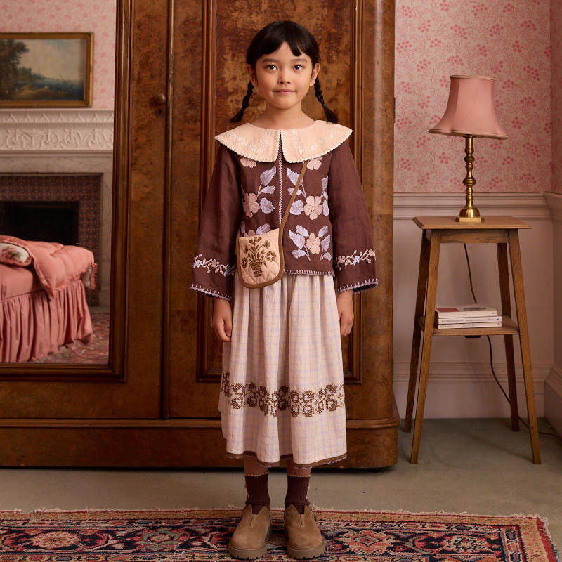 Apolina（アポリナ）2026AW DARIA BLOUSE - DARK CHOCOLATE - キッズ