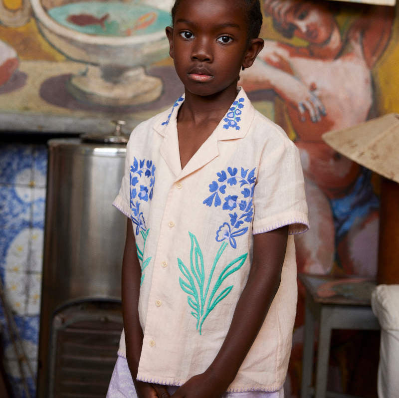 Apolina（アポリナ）2026SS DONNY EMBROIDERED SHIRT - blush - ユニ