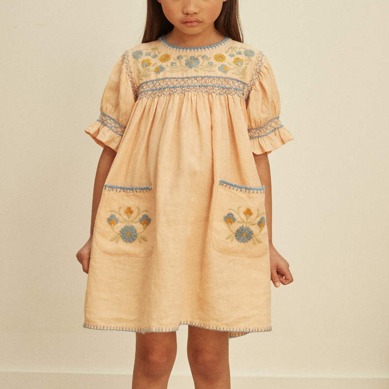 Apolina（アポリナ）2026SS DORA DRESS - satin pink - キッズ