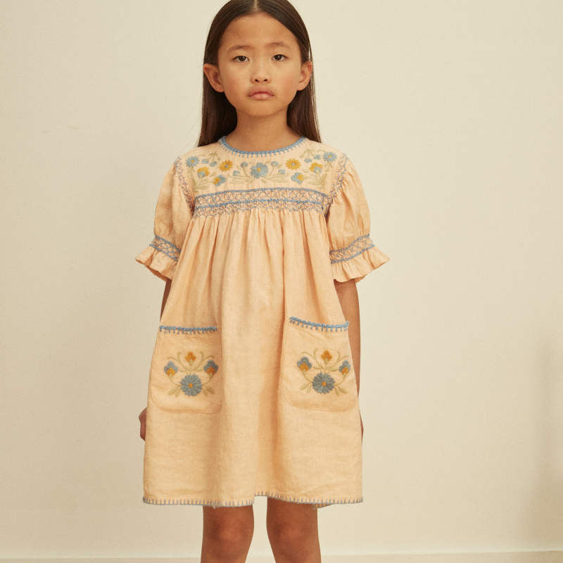 Apolina（アポリナ）2026SS DORA DRESS - satin pink - キッズ