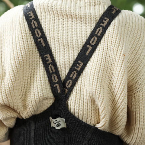 【10月上旬入荷次第お届けのご予約】PT-2 Silly Silas（シリーサイラス） Footless Classic The Stories We Knit  -Dark Grey Patterned-  模様入りストラップ フットレス　ダークグレー